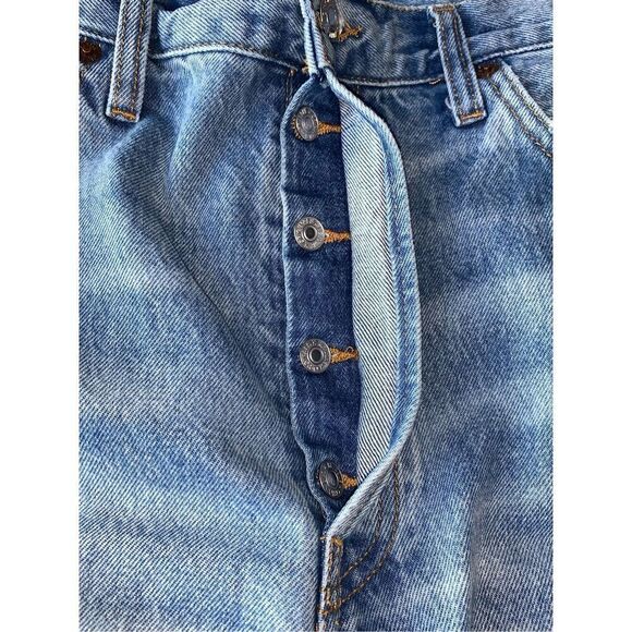 RE/DONE 70's Stove Pipe Straight Leg Jeans in Cool Medium Blue - Picture 9 of 16